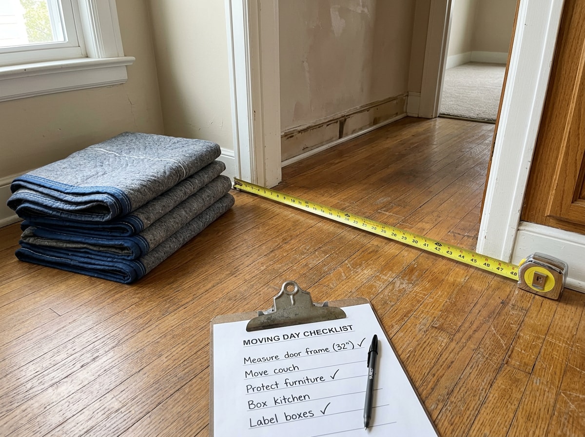 Moving day preparation checklist for a single furniture item move